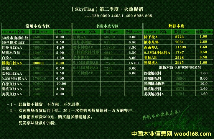 第二季度木皮促銷 第二季度木皮促銷